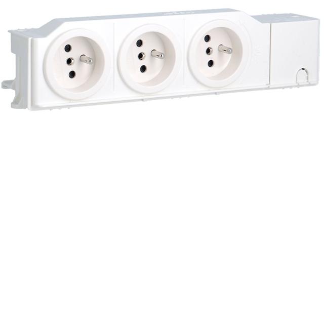 Gniazdo zasilające 3-krotne 230V VDI szyna TS/płyta montażowa VZ00ASF HAGER