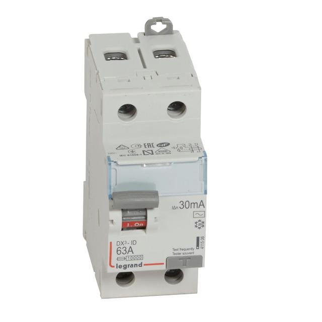 Wyłącznik Różnicowoprądowy P 302 2P 63A 30Ma Typ AC DX3 411506 LEGRAND