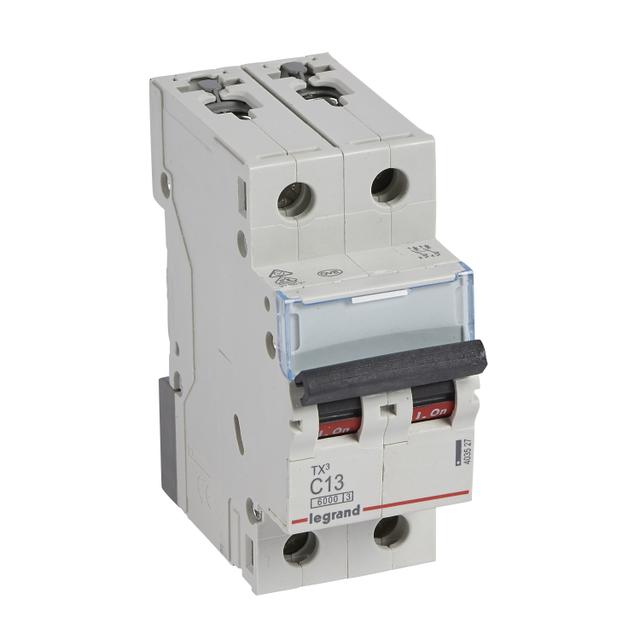WYŁĄCZNIK NADPRĄDOWY S 302 2P C 13A 6000A SERII TX3, Legrand