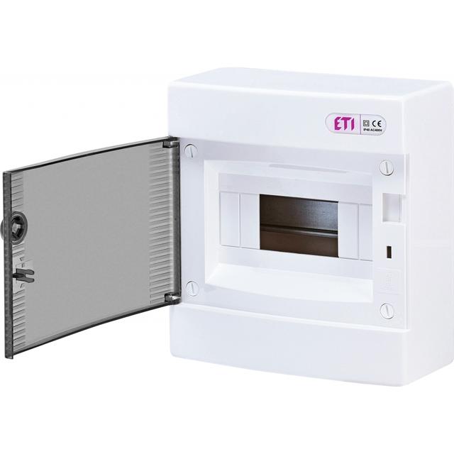 Rozdzielnica natynkowa 1x8 drzwi transparentne ECT8PT 001101000 ETI