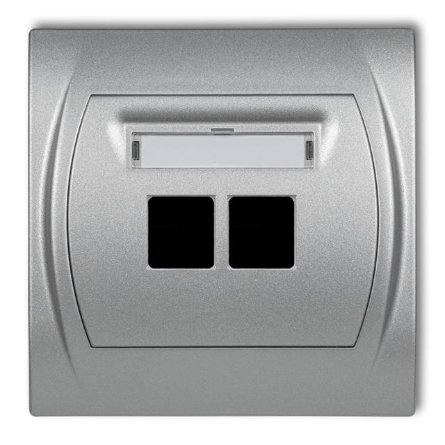 LOGO Gniazdo multimedialne podwójne bez modułu (standard Keystone) srebrny metalik 7LGM-2P KARLIK