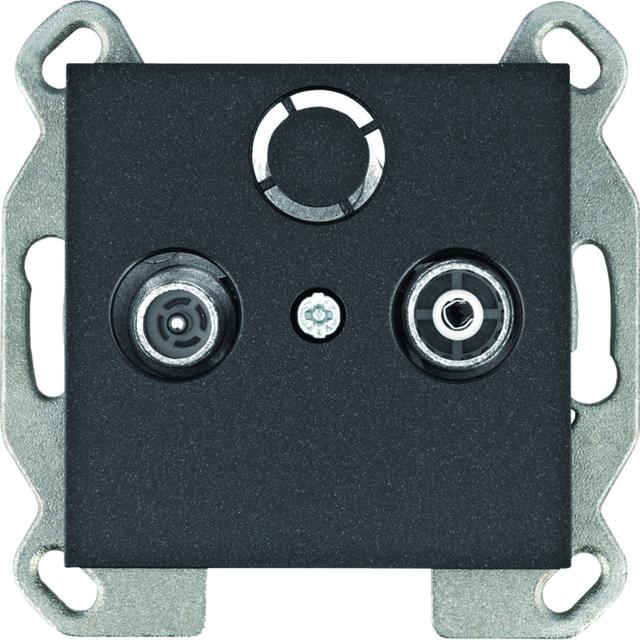 lumina Gniazdo RTV przelotowe, czarny WL3023 HAGER