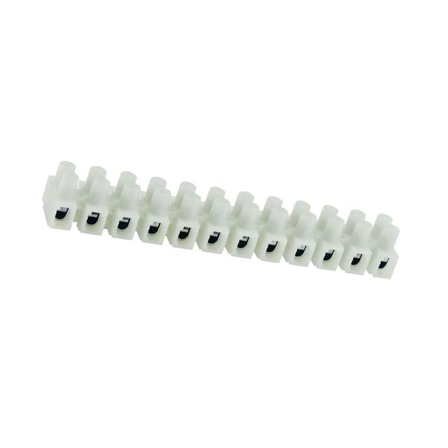 Listwa zaciskowa gwintowa 12‑torowa 10mm2 poliamidowa PA66 z podkładką biała 89094110 SIMET