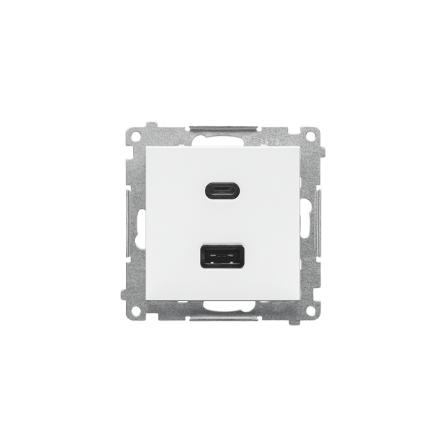 SIMON 55 Ładowarka typ USB C+A 30W 230V biały mat TEC2CAQ.01/111 KONTAKT