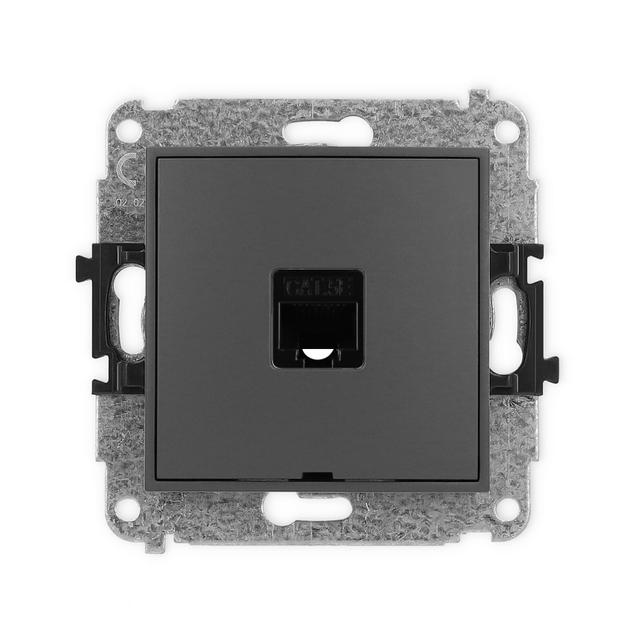 ICON Mechanizm gniazda komputerowego pojedynczego 1xRJ45, kat. 5e, 8-stykowy, bez pola opisowego gra