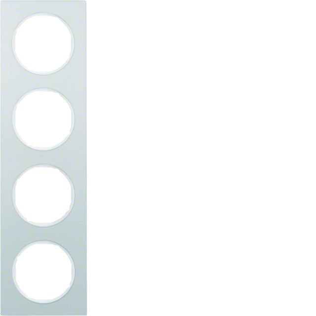 BERKER R.3 Ramka poczwórna aluminium/biała 10142274 HAGER