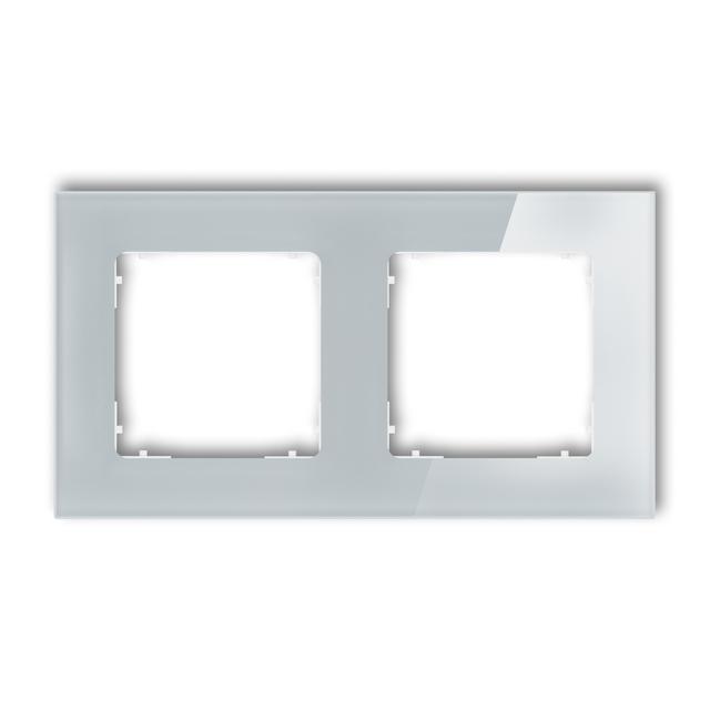 ICON Ramka uniwersalna podwójna kwadratowa - efekt szkła (ramka: szara; spód: biały) szary