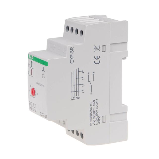 Mikroprocesorowy czujnik kolejności i zaniku faz z regulowanym progiem asymetrii, montaż na szynie D