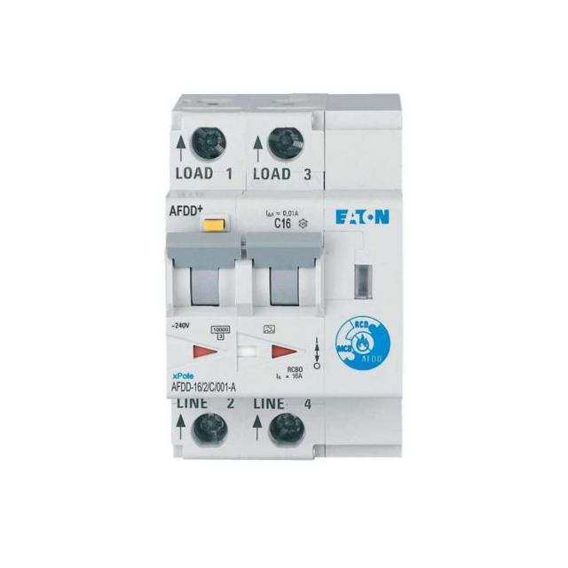 AFDD-16/2/C/001-A Przeciwpożarowy detektor iskrzenia 10kA C16A 2P 10mA typ A 187207 EATON