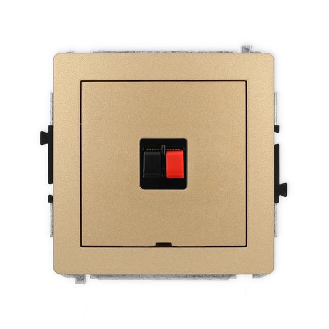 DECO Mechanizm gniazda głośnikowego pojedynczego, bez pola opisowego złoty metalik