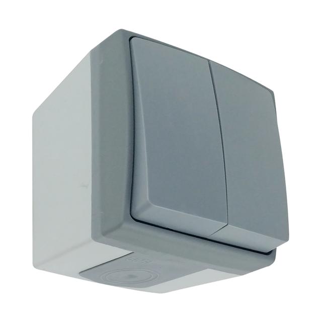 Łącznik świecznikowy AQUATIC PRO IP55, 10A, 230V AC, Szaro-Grafitowy 10 sztuk