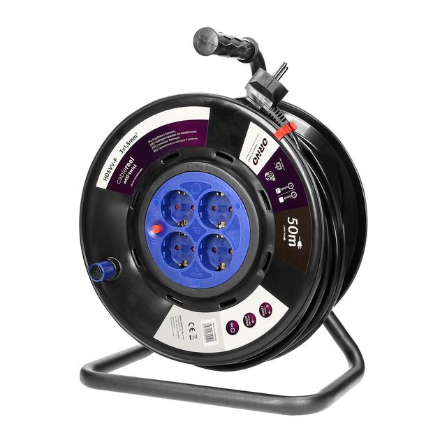 Przedłużacz bębnowy 4 gniazda (schuko) kabel PVC H05VV-F 3x1,5mm2 długość - 50m STAŁE GNIAZ OR-AE-13