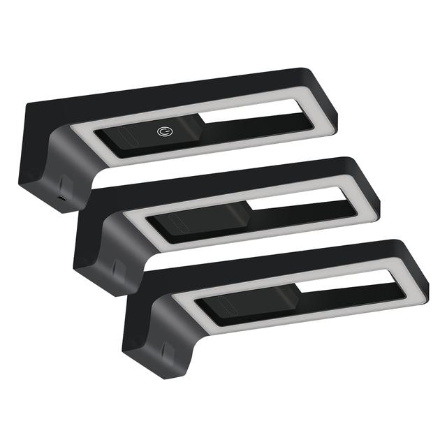 ARTUS zestaw 3 lamp podszafkowych LED, 3x3W, 3x225lm, 4000K, z włącznikiem dotykowym i USB, czarne