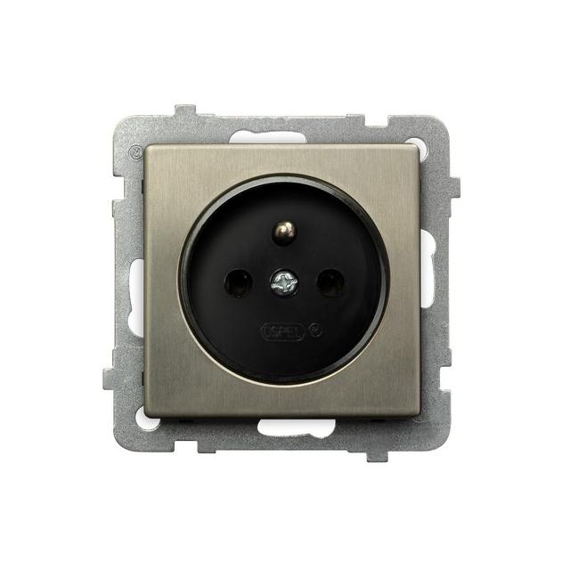 SONATA Gniazdo pojedyncze z uziemieniem - kolor nowe srebro