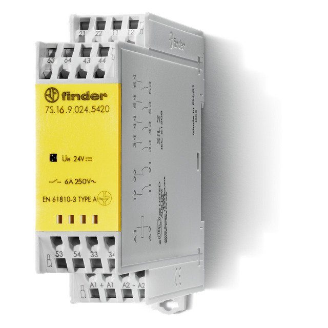 PrzekaźnikZ mechanicznie sprzężonymi zestykami serii 7S: 4Z + 2 R 6A 24V DC 7S.16.9.024.5420 /5szt./ FINDER