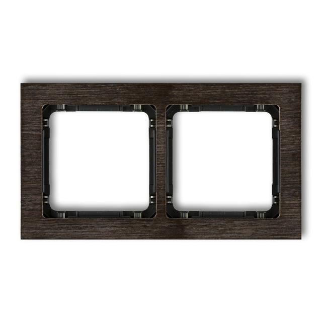 "DECO Ramka podwójna - efekt drewna (ramka wenge
