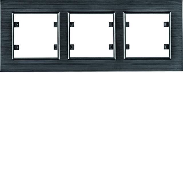 lumina passion Ramka potrójna pozioma aluminium czarne WL9233 HAGER