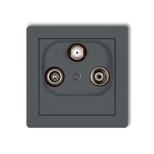 DECO Mechanizm gniazda abonenckiego RTV-SAT końcowego 1,5dB grafitowy mat