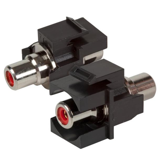 Adapter Keystone Snap-In Cinch (czarne gniazdo / czerwony pierścień)