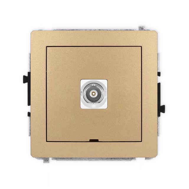 DECO Mechanizm gniazda pojedynczego BNC, bez pola opisowego złoty metalik