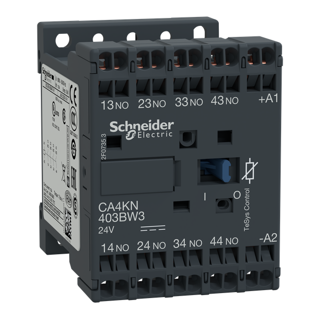 Stycznik pomocniczy 4 NO 24 V DC cewka o niskim zużyciu CA4KN403BW3 SCHNEIDER