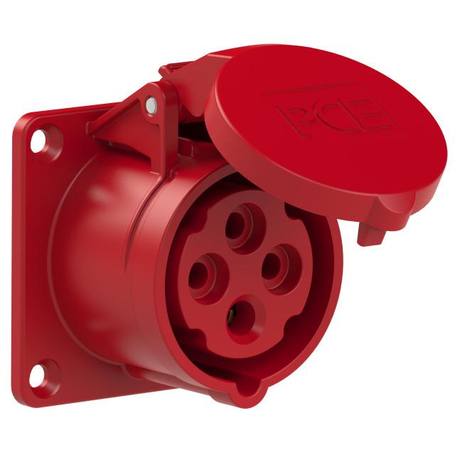 Gniazdo tablicowe z puszką 16A 4P 400V czerwone IP44 314-6 PCE