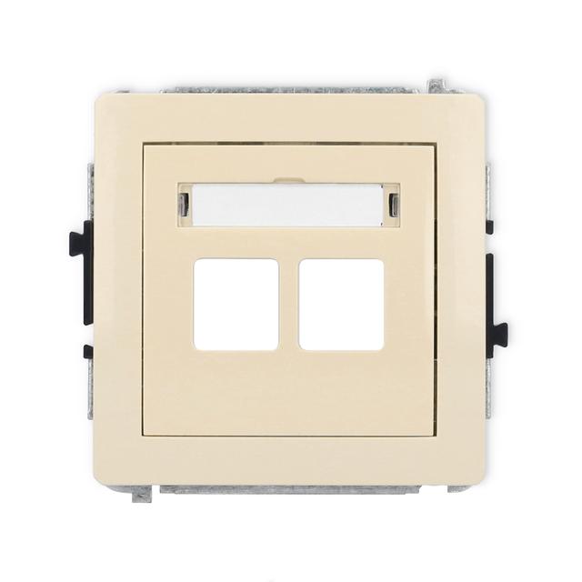 DECO Mechanizm gniazda multimedialnego podwójnego bez modułu (standard Keystone) beżowy