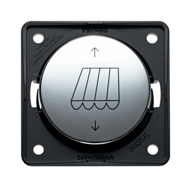 Integro Łącznik przyciskowy odwracający polaryzację z nadrukiem markizy i strzałek, chrom, połysk ga