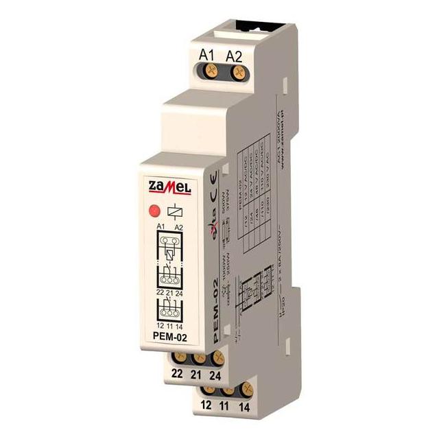 PRZEKAŹNIK ELEKTROMAGNETYCZNY 12V AC/DC 2X8A TYP: PEM-02/012 EXT10000095 EXT10000095-WPL ZAMEL