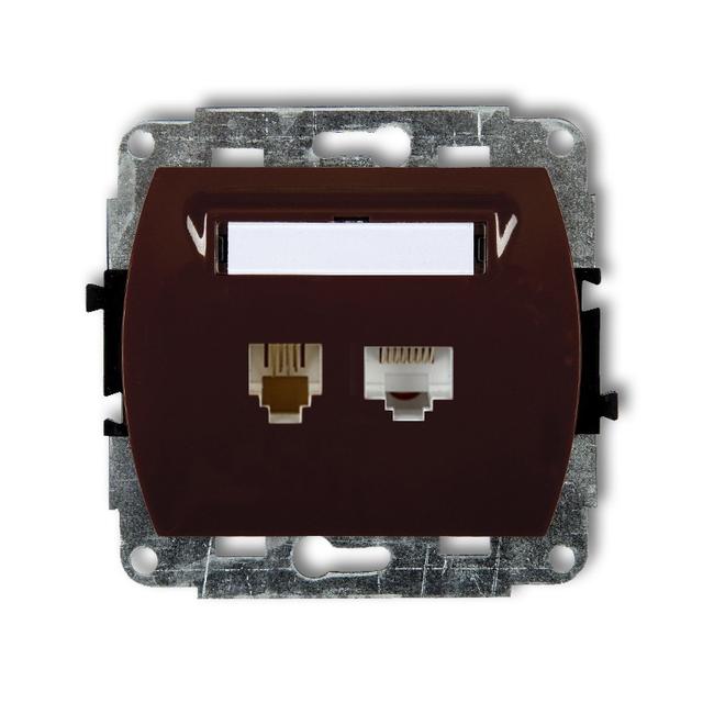 TREND Mechanizm gniazda telefonicznego pojedynczego 1xRJ11 + komputerowego pojedynczego 1xRJ45, kat.