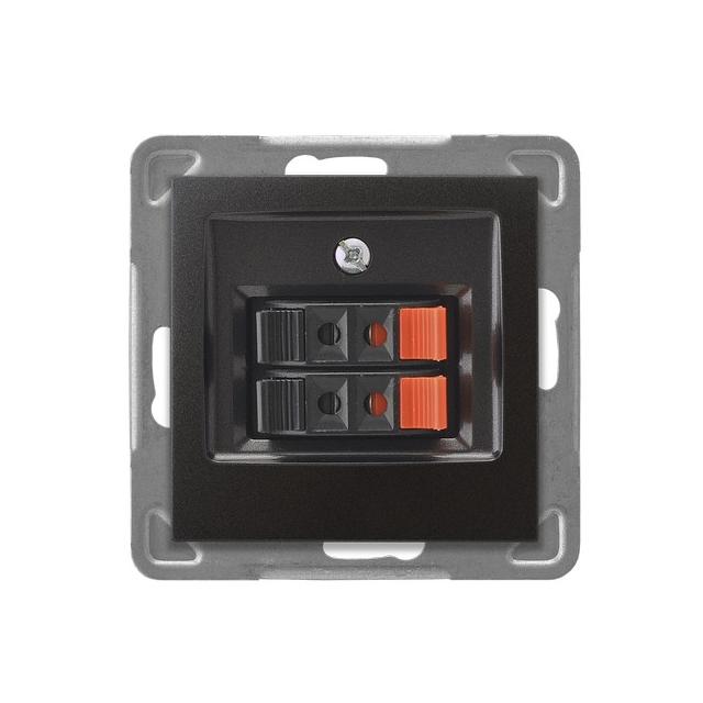 IMPRESJA Gniazdo głośnikowe podwójne - kolor antracyt