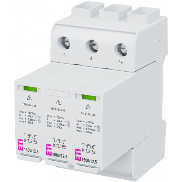 Ogranicznik przepięć T1 T2 (B C) - do systemów PV TEC M T12 PV 1500/12,5 Y 002440513 ETI