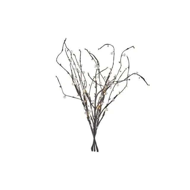 Dekoracje - 24 LED gałązki z perełkami 60 cm 3x AA, ciepła biel, IP20, timer /kpl. 3 szt