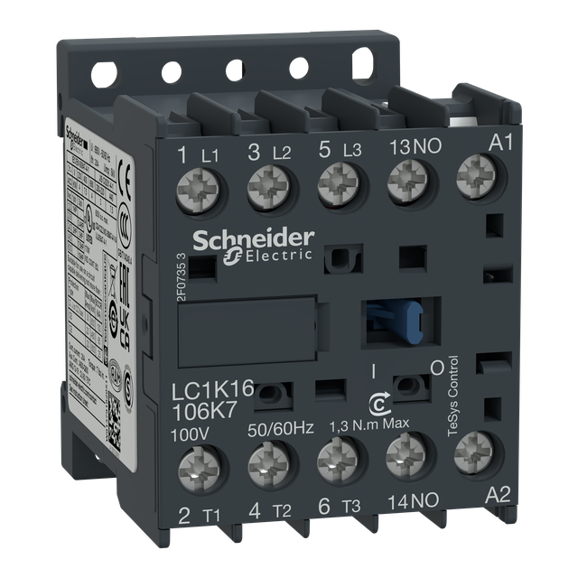Stycznik mocy, TeSys K, AC3, 16A, 3P, 1NO, cewka 220/230VAC, zaciski śrubowe