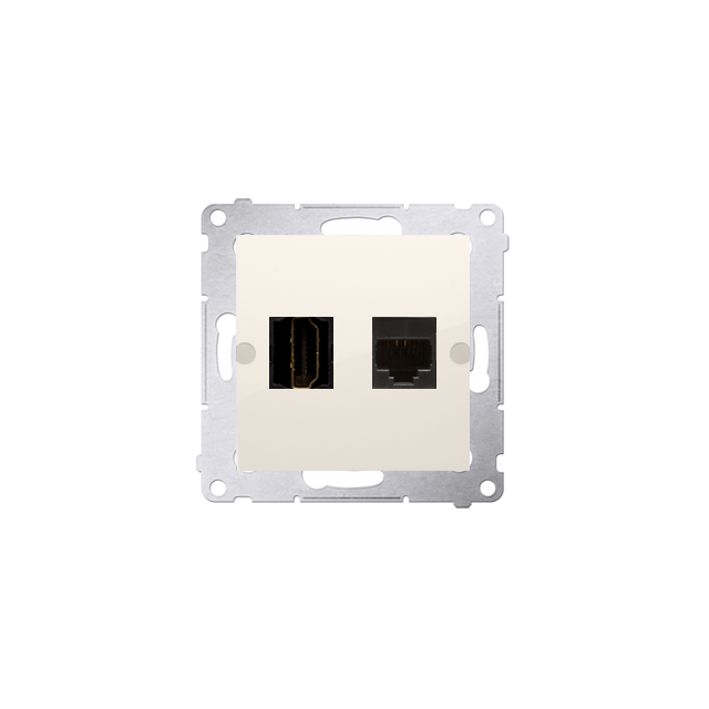 Simon 54 Gniazdo HDMI+RJ45 kat.6. kremowy