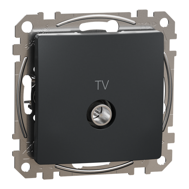 Sedna Design & Elements Gniazdo antenowe TV przelotowe 7dB czarny antracyt SDD114474 Schneider