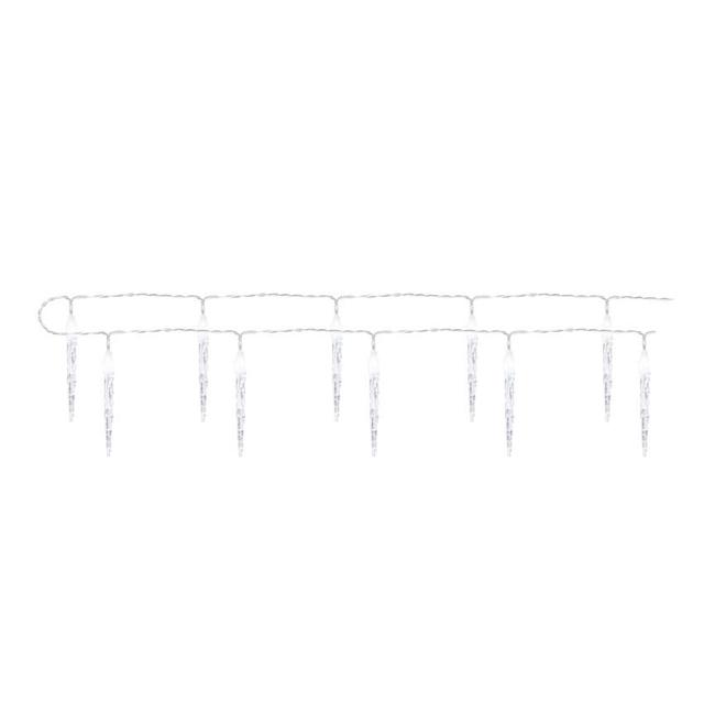 Lampki świąteczne sople 10LED 10 cm 1,35 m zimna biel IP20 timer DCGC01 EMOS