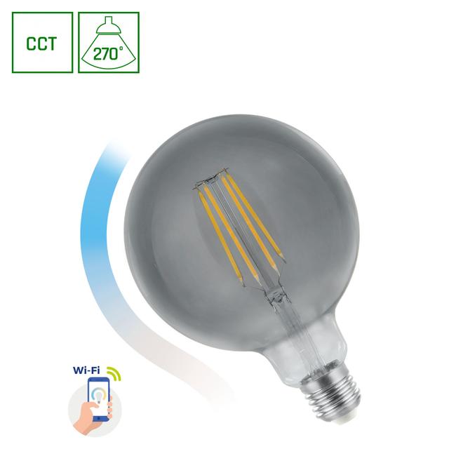 LED GLOB G125 4,9W E-27 COG 230V CCT (4000K-6500K)+DIMM MODERNSHINE Wi-Fi/BT Spectrum SMART