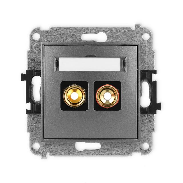 MINI Mechanizm gniazda głośnikowego pojedynczego (typu banan - czerwony i czarny, pozłacany, 4 mm2,