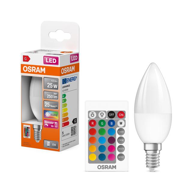 Żarówka OSRAM LED STAR RGB + pilot 4,5W=25W E14