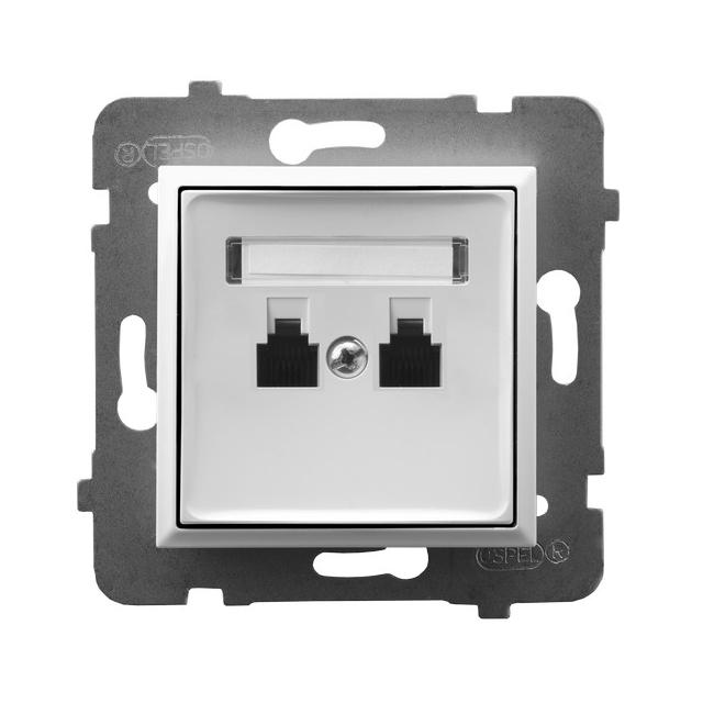 ARIA Gniazdo telefoniczne podwójne niezależne - kolor biały