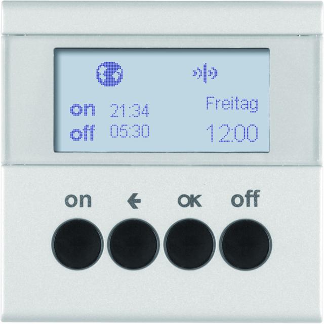 BERKER B.Kwadrat/B.7 KNX RF quicklink Łącznik czasowy do sterowników załączających i mechanizmów zasilających Berker.Net aluminium mat 85745283 HAGER