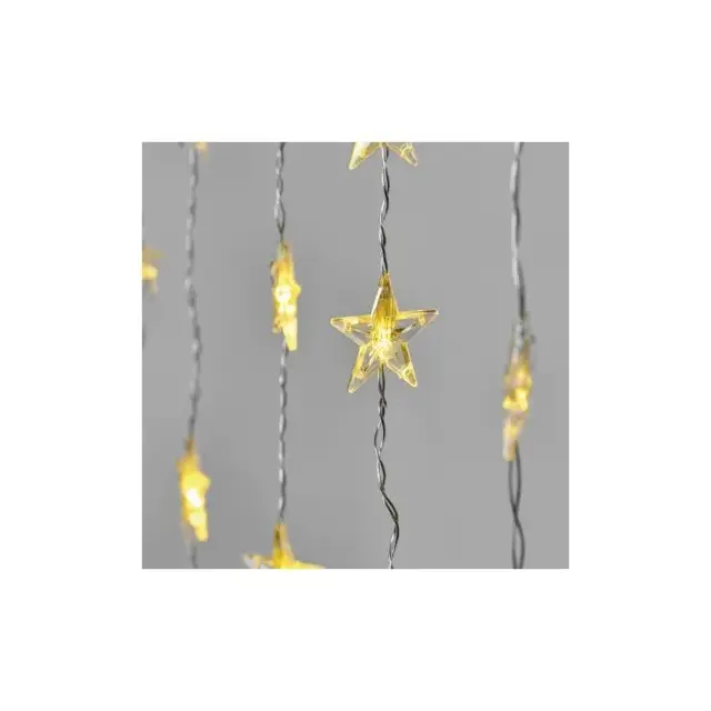 Dekoracje - 30 LED kurtyna migające gwiazdki 120x90 ciepła biel, IP44, timer