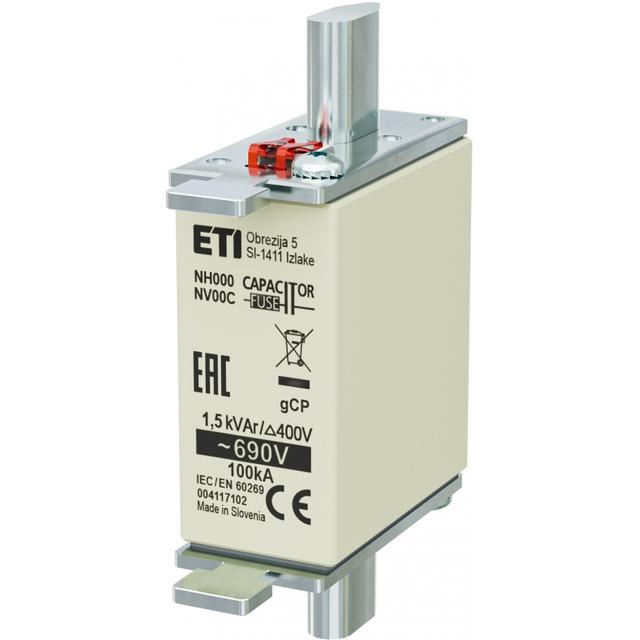 Wkładka topikowa NH kondensatorowa NH000 WT-00C gCP 1,5kVAr/690V 004117102 ETI
