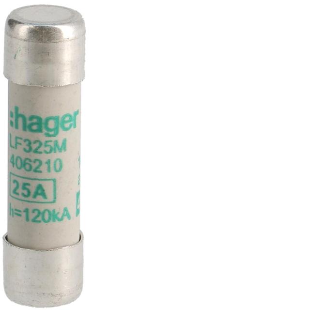 Wkładka bezpiecznikowa cylindryczna CH-10 10x38mm aM 25A 400VAC LF325M HAGER