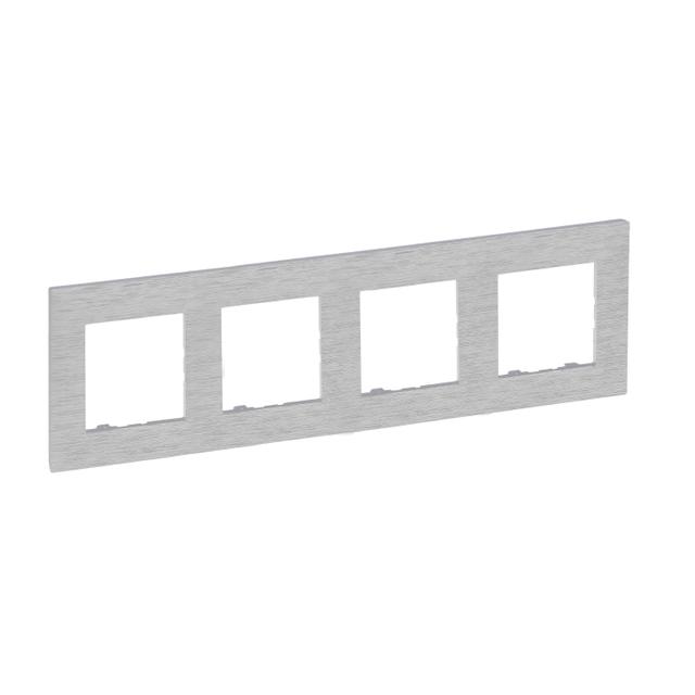 Niloe Step Ramka Poczwórna 4X Kolor Aluminium Szczotkowane 863894 LEGRAND