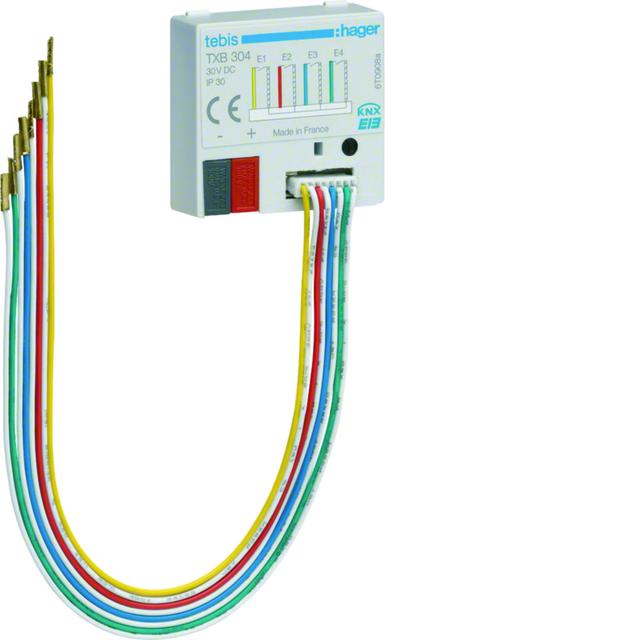KNX e/s Wejście przyciskowe 4-krotne podtynkowe TXB304 HAGER