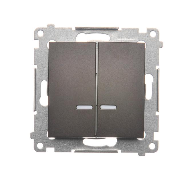 Simon 54 Łącznik świecznikowy z podświetleniem LED i do wersji IP44 16A 250V zaciski śrubowe brąz mat *Posiada wkładkę DU1W DW5ABL.01/46 KONTAKT