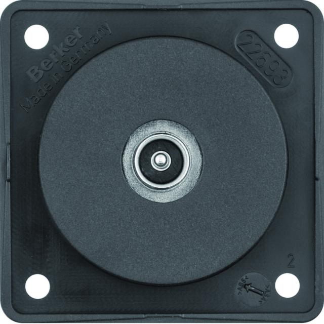 Integro Flow Gniazdo przyłaczeniowe anteny TV, mechanizm, czarny, mat 9451115 HAGER