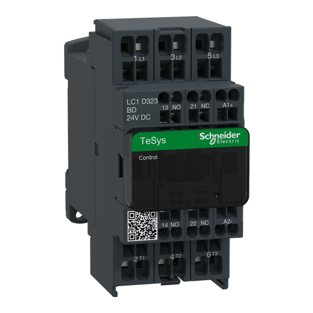 Stycznik mocy I= 32A AC-3 styki pom. 1NC+1NO nap. cewki 24 V DC LC1D323BD Schneider